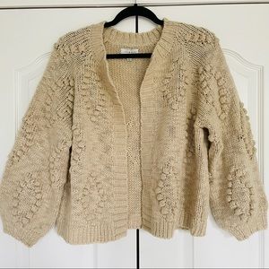 Lucky Brand Beige Open-front Cardigan